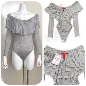 NWT Anthropologie Stripped Ruffled bodysuit XS